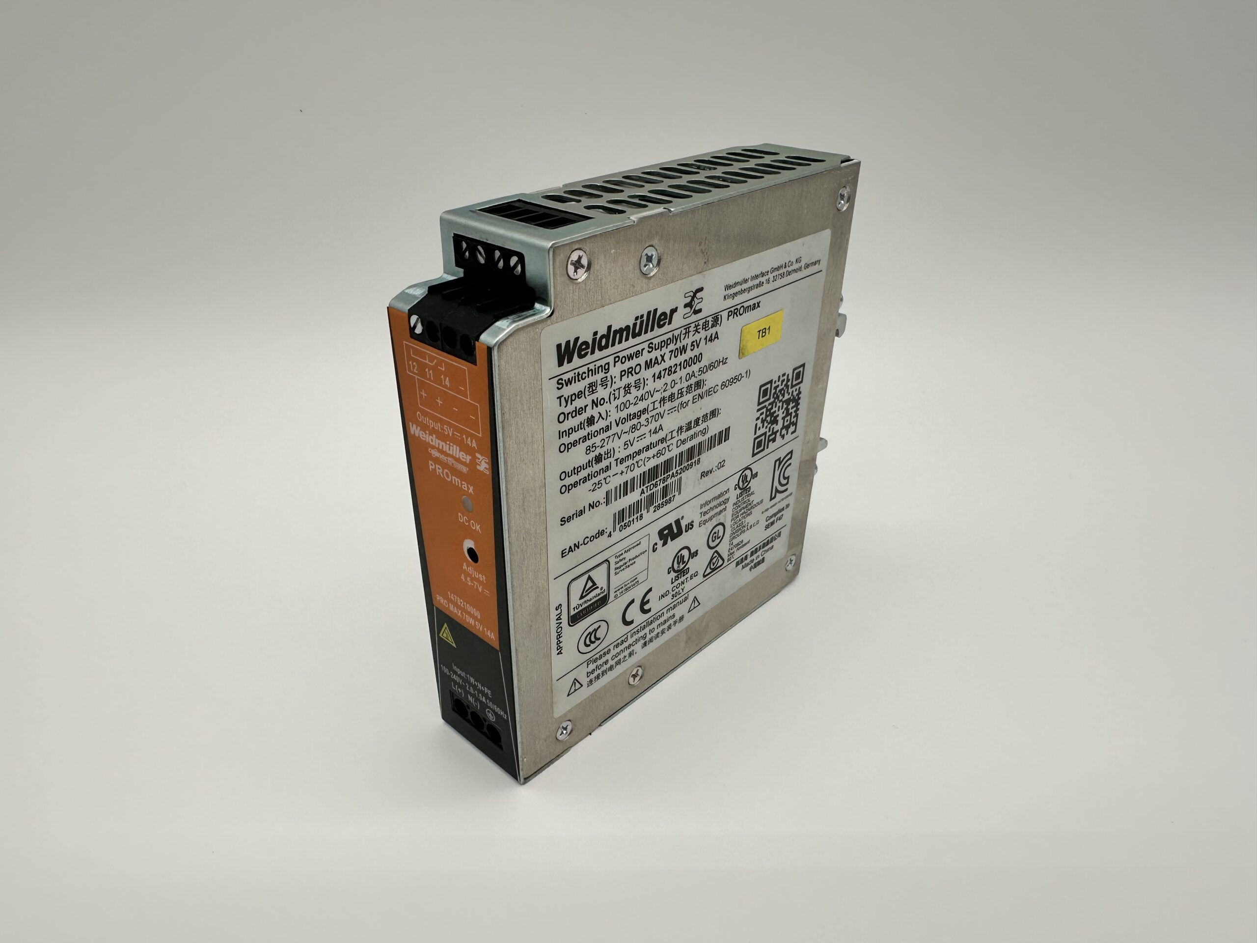 Zasilacz impulsowy Weidmüller PRO MAX 70W 5V 14A 1478210000