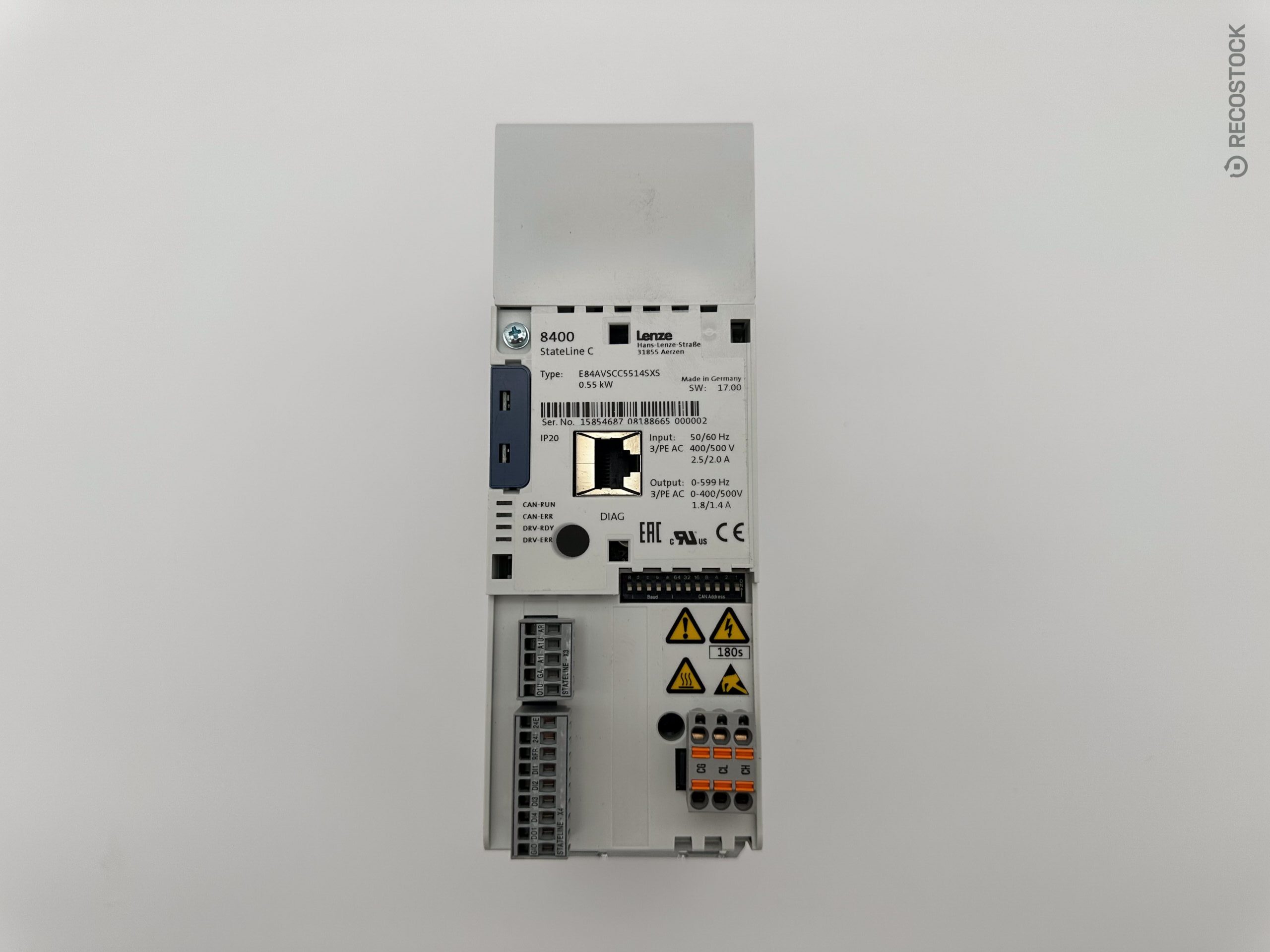 falownik Lenze E84AVSCC5514SXS — widok z przodu — zdjecie 2