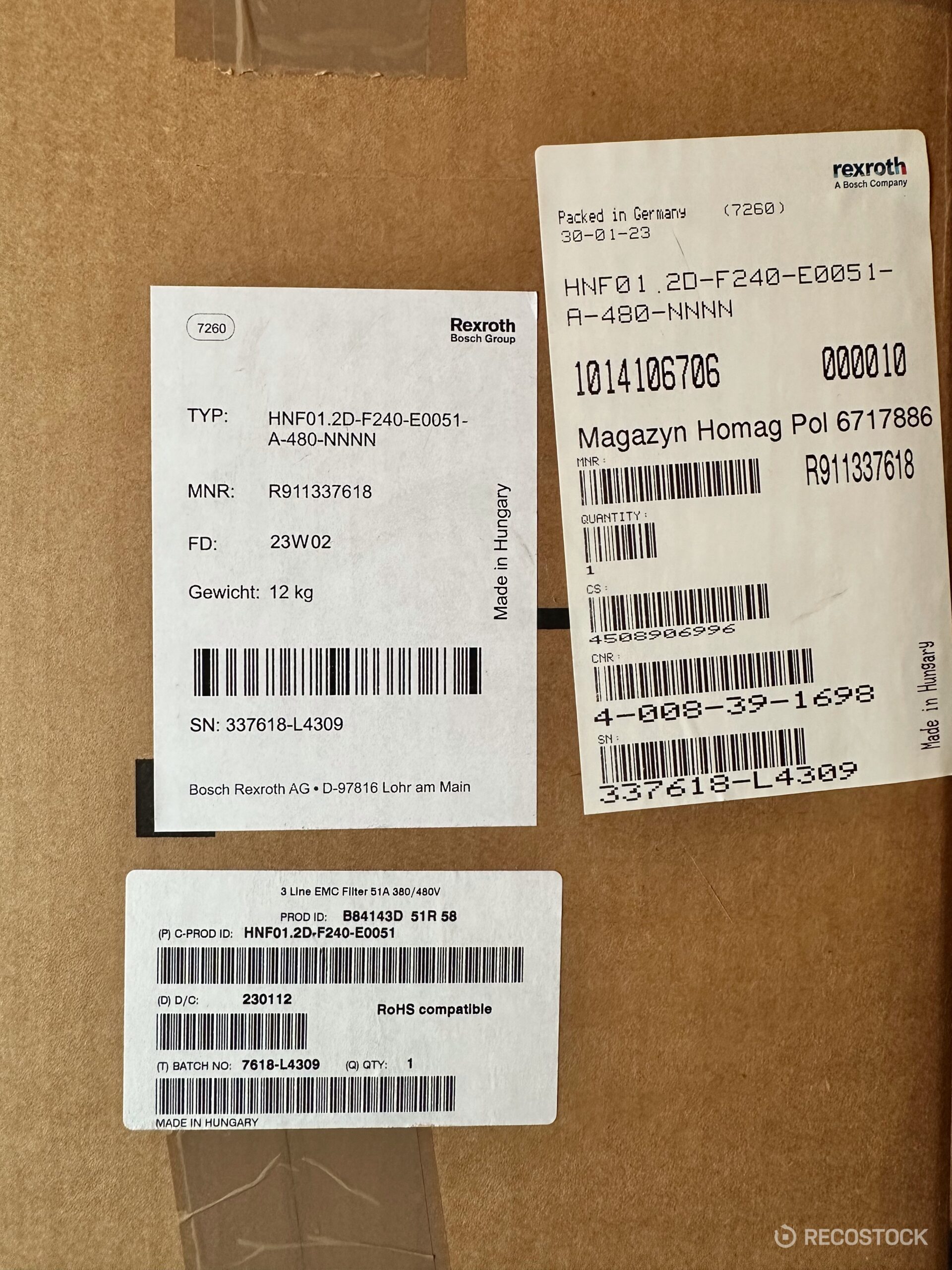filtr EMC Rexroth HNF01.2D-F240-E0051-A-480-NNNN — widok z przodu — zdjecie 3