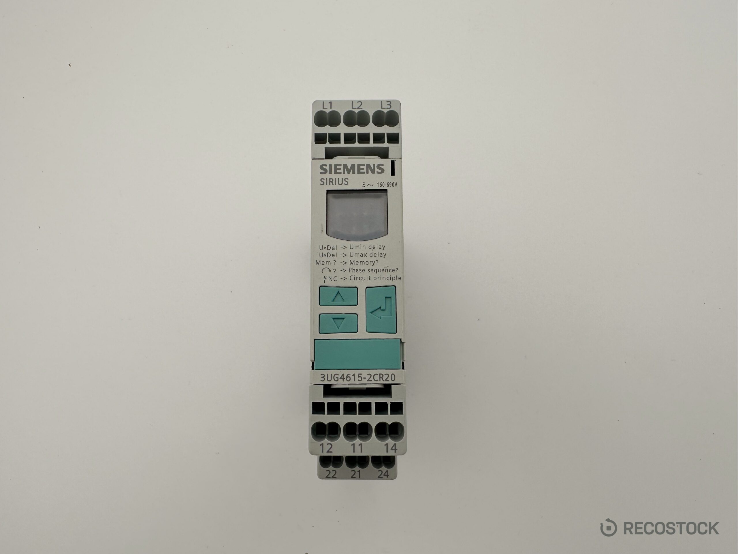 przekaźnik kontrolny Siemens 3UG4615-2CR20 — widok z przodu