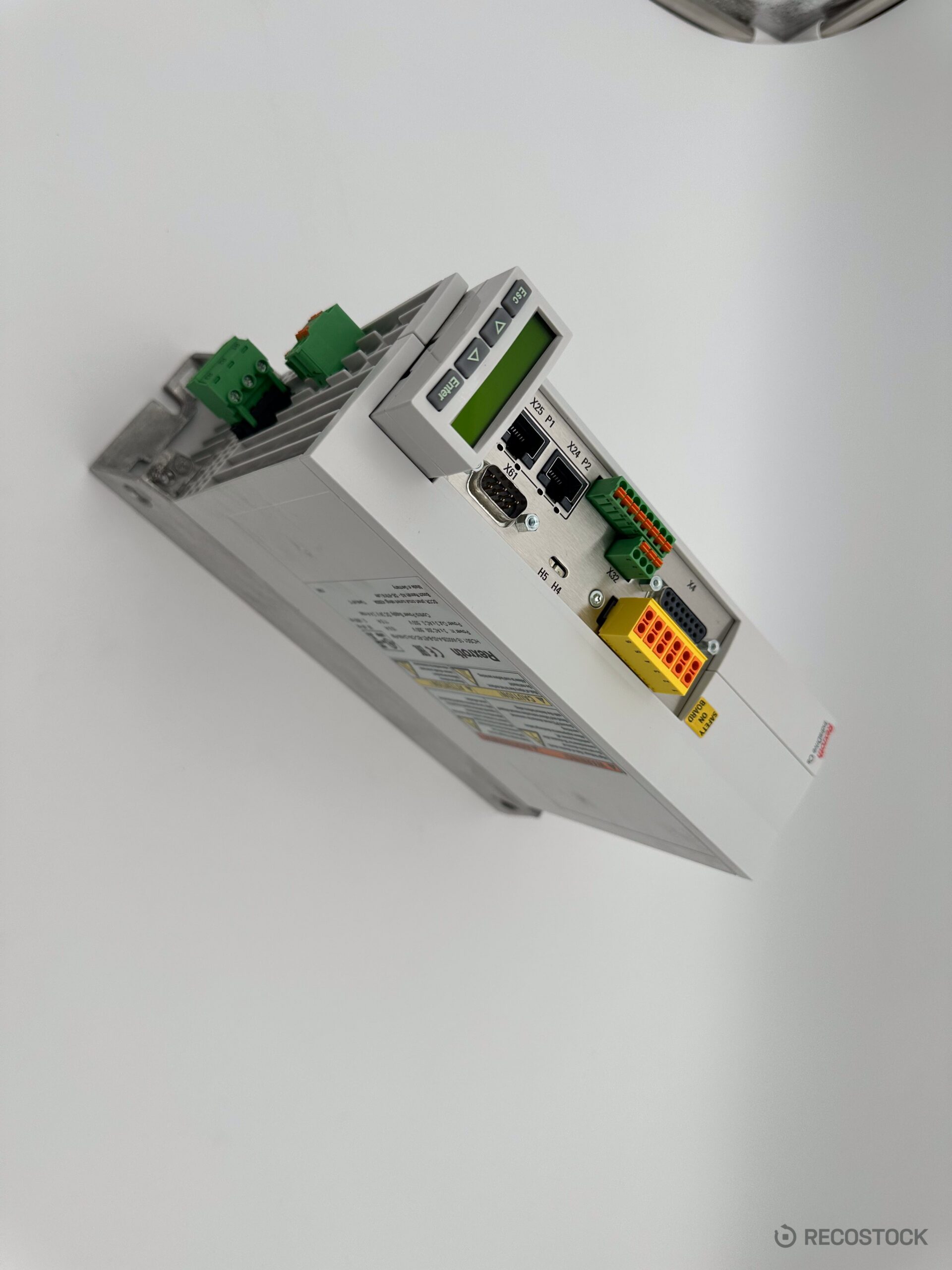 serwonapęd Bosch Rexroth HCS01.1E-W0028-A-03 — widok tabliczki i złączy — zdjecie 5