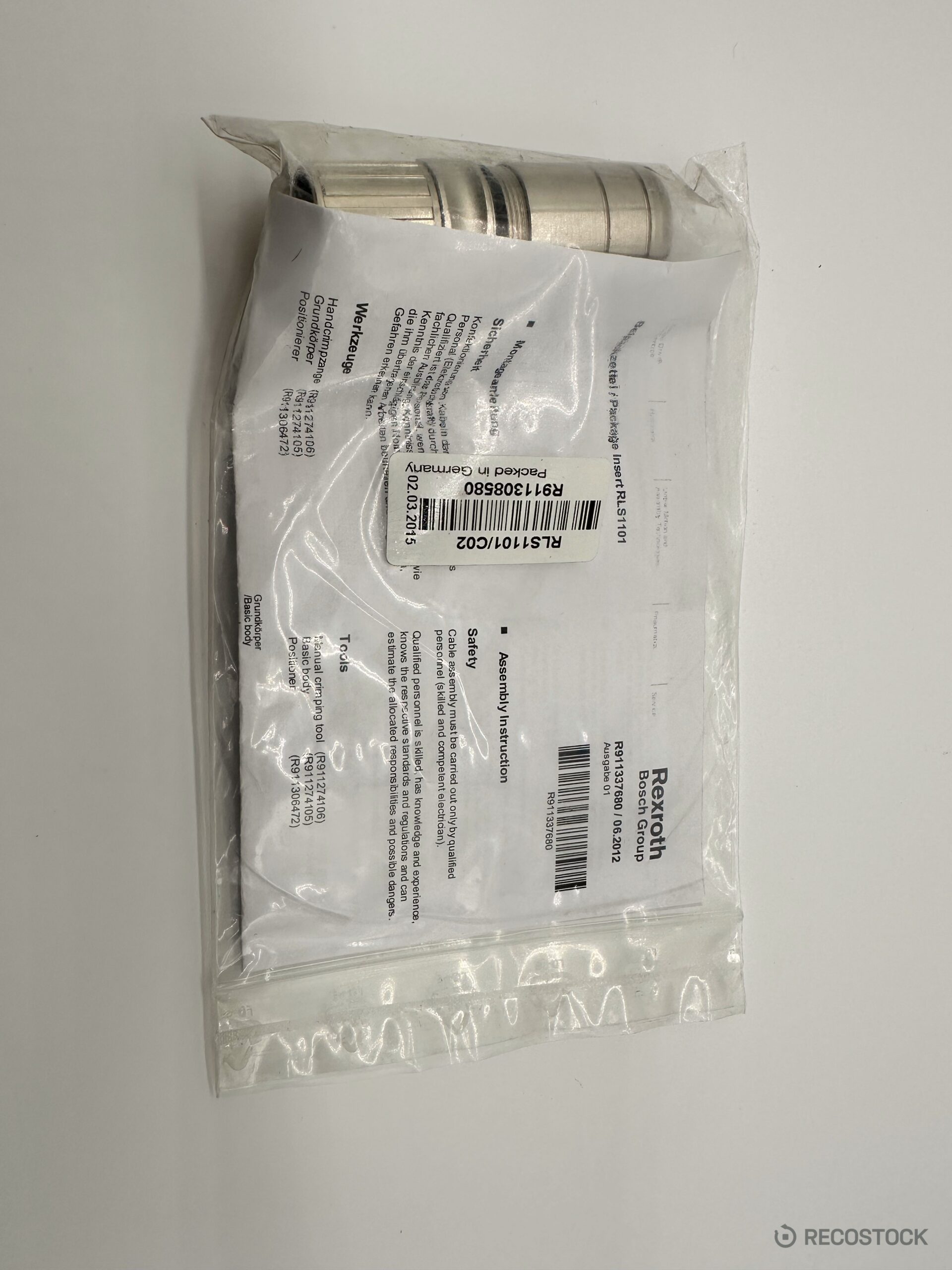 Bosch Rexroth R911308580 RLS1101/C02 - wkład złącza NOWY
